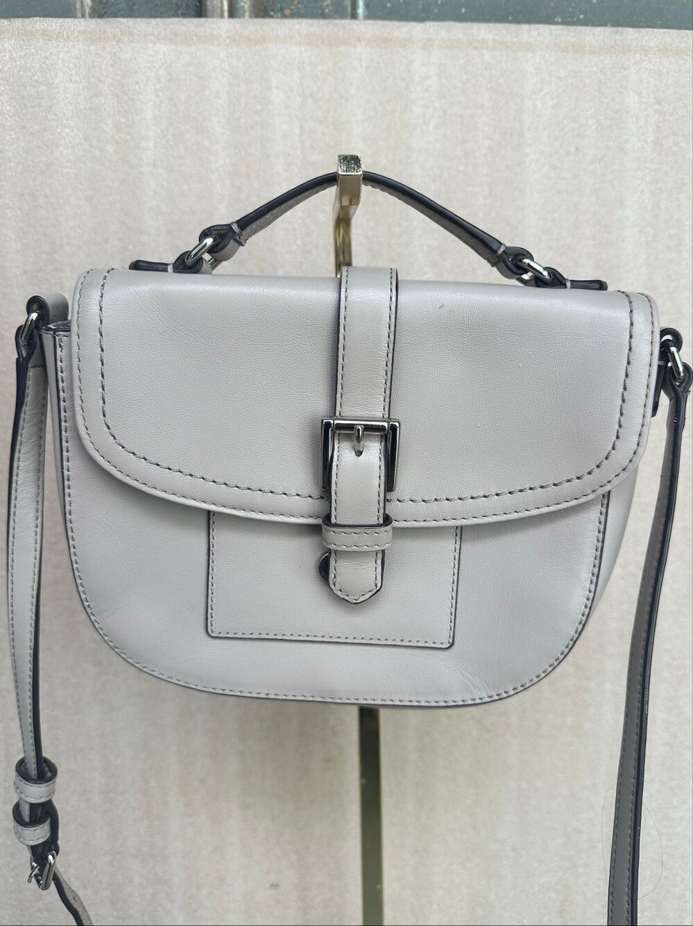 Coach Charlie Leather Anderson Crossbody Bag F51286 Gray Silver